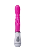 Ярко-розовый вибратор ToyFa A-toys с клиторальным стимулятором - 20 см. - фото, цены