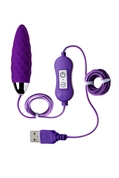 Фиолетовое узенькое виброяйцо с пультом управления A-Toys Cony, работающее от Usb - фото, цены