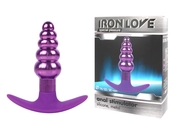 Фиолетовая анальная втулка из металла и силикона - 9,6 см. - фото, цены