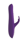 Фиолетовый вибратор с клиторальным отростком J3 - 24 см. - фото, цены
