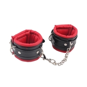 Черно-красные кожаные оковы Super Soft Ankle Cuffs - фото, цены