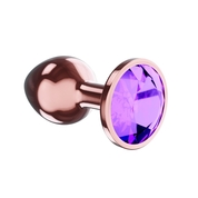 Пробка цвета розового золота с фиолетовым кристаллом Diamond Amethyst Shine L - 8,3 см. - фото, цены