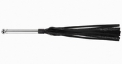 Черная многохвостая плеть с металлической ручкой - 44 см. - фото, цены