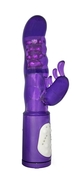 Фиолетовый вибратор с клиторальным стимулятором Classic Tri Pronge - 24 см. - фото, цены