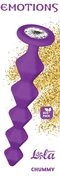 Фиолетовая анальная цепочка с кристаллом Chummy - 16 см. - фото, цены