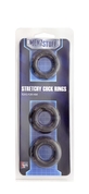 Набор из 3 чёрных эрекционных колец Menzstuff Stretchy Cock Rings - фото, цены