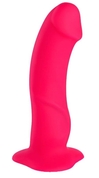 Ярко-розовый реалистичный фаллоимитатор The Boss Dildo - 18 см. - фото, цены