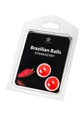 Набор из 2 шариков с массажным маслом Brazilian Balls с ароматом клубники - фото, цены