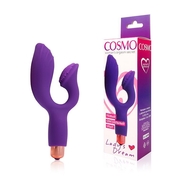 Фиолетовый вибромассажер Cosmo с отростком для стимуляции клитора - фото, цены