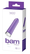 Фиолетовая перезаряжаемая вибропуля VeDO Bam - 9,7 см. - фото, цены