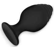 Черная силиконовая рельефная анальная пробка - 8,5 см. - фото, цены