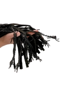 Черная многохвостая плетеная плеть Leather Suede Barbed Wired Flogger - 76 см. - фото, цены