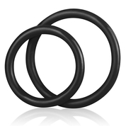 Набор из двух черных силиконовых колец разного диаметра Silicone Cock Ring Set - фото, цены