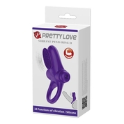 Фиолетовое эрекционное виброкольцо в клиторальной щеточкой Vibrant Penis Ring Ii - фото, цены