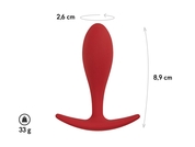 Бордовая анальная пробка Lito M - 8,9 см. - фото, цены