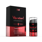 Жидкий интимный гель с эффектом вибрации Vibration! Strawberry - 15 мл. - фото, цены