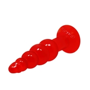 Красная анальная пробка-елочка с присоской - 17 см. - фото, цены