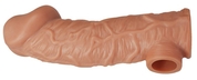 Телесная насадка на фаллос с фиксацией мошонки Cock Sleeve 001 Size M - 15,6 см. - фото, цены