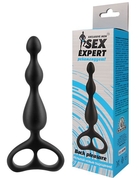 Чёрная анальная цепочка Sex Expert - 12,5 см. - фото, цены