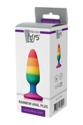 Разноцветная анальная втулка Rainbow Anal Plug Medium - 14 см. - фото, цены