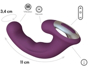 Фиолетовый вибратор Phoenix с вакуумной стимуляцией клитора - 18 см. - фото, цены