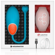 Голубое виброяйцо с нежно-розовым пультом-часами Wearwatch Egg Wireless Watchme - фото, цены