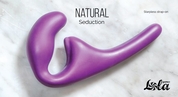 Фиолетовый безремневой страпон Seduction - 20,5 см. - фото, цены