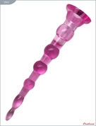 Розовый анальный конус с вибропулькой - 22 см. - фото, цены