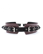 Бордовый пояс с колечками для крепления наручников Maroon Leather Belt - фото, цены