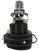 Черные регулируемые наручники с фиксацией на карабинах - фото, цены