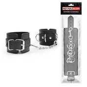 Черные наручники с металлическими застежками и цепочкой - фото, цены