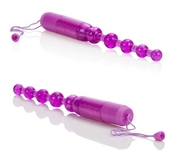 Фиолетовая анальная цепочка Waterproof Vibrating Pleasure Beads - фото, цены
