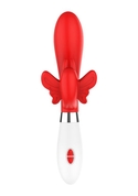 Красный вибратор-кролик Alexios - 21 см. - фото, цены