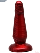 Бордовая изогнутая гелевая анальная пробка - 13 см. - фото, цены