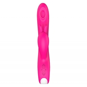 Розовый вибратор Pimple с клиторальным отростком - 23 см. - фото, цены