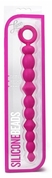 Розовая анальная цепочка-елочка Silicone Beads - 24,6 см. - фото, цены