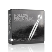 Серебристый уретральный стимулятор со съемным верхом Sinner Hollow Metal Penis Plug - 9 см. - фото, цены