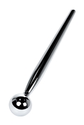 Серебристый уретральный плаг с ограничителем-шариком Metal - 9,5 см. - фото, цены