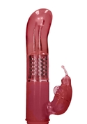Красный вибратор-кролик Rotating Butterfly - 22,8 см. - фото, цены