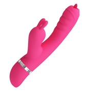 Розовый вибратор-кролик с мембранным стимулятором Phoenix - 20,2 см. - фото, цены