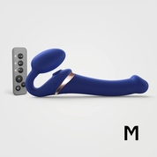 Синий безремневой страпон Multi Orgasm Size M с клиторальной стимуляцией - фото, цены