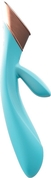 Голубой вибратор Blossom с клиторальным отростком - 22 см. - фото, цены