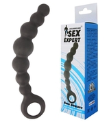 Чёрная анальная цепочка Sex Expert - 15 см. - фото, цены