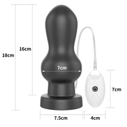 Черная анальная вибровтулка 7 King Sized Vibrating Anal Rammer - 18 см. - фото, цены