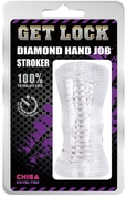 Прозрачный рельефный мастурбатор Diamond Hand Job - фото, цены
