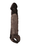 Чёрная насадка на пенис XLover c подхватом - 19,5 см. - фото, цены