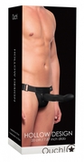 Чёрный полый страпон Hollow Design Strap On - 20 см. - фото, цены