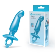 Голубая анальная пробка для массажа простаты Hither Silicone Prostate Plug - 14,3 см. - фото, цены