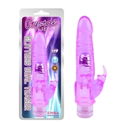 Фиолетовый вибратор Glitters Dual Teaser - 23 см. - фото, цены