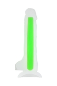 Прозрачно-зеленый фаллоимитатор, светящийся в темноте, Wade Glow - 20 см. - фото, цены